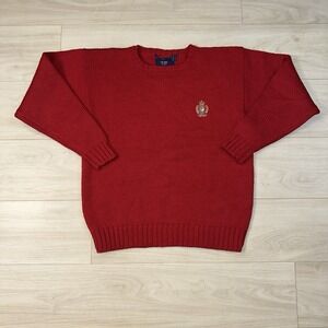 Vintage Polo Ralph Lauren Crest Sweater Size Large Snowbeach P Wing Stadium Wool